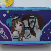 

Пенал CLASS "Girl and Horse", 2 отделения, фиолетовый, без наполнения, 97260