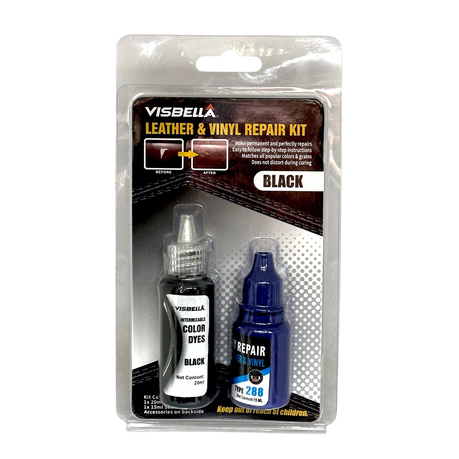 Набор жидкая кожа + клей для ремонта кожи и винила Visbella DIY Leather ...