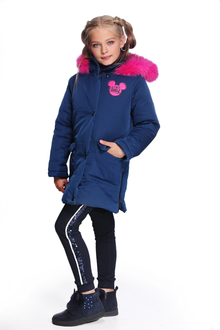 

Парка Lukas Kids "Микки" с мехом 122 синяя (8352)