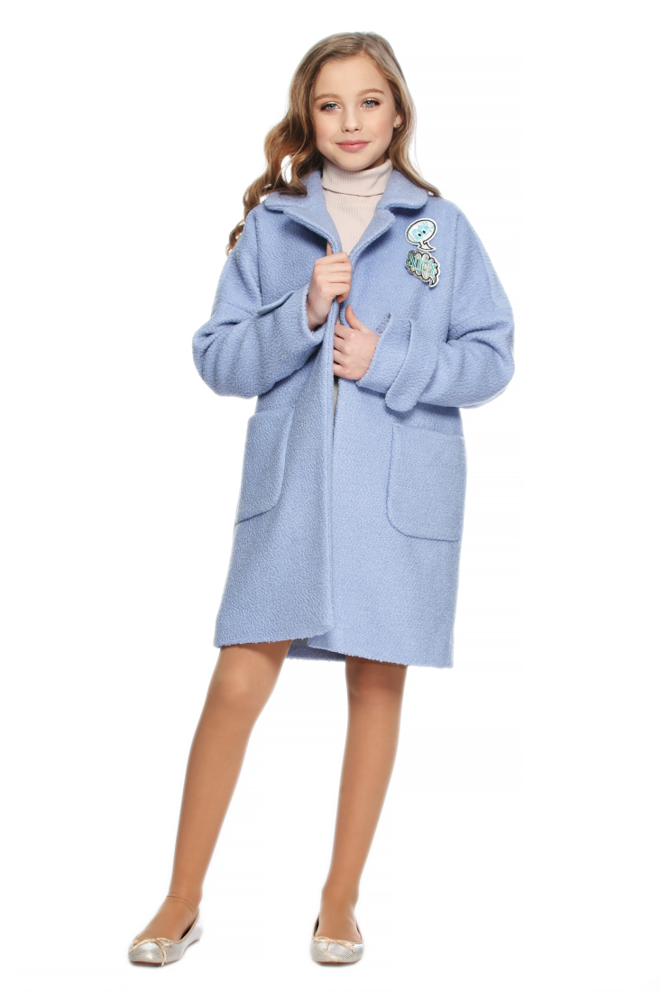 

Пальто букле Lukas Kids с нашивками 146 голубое (9325гол)