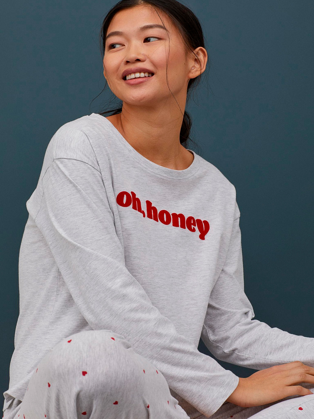 

Лонгслив пижамный H&M 0792438-1 M Серый