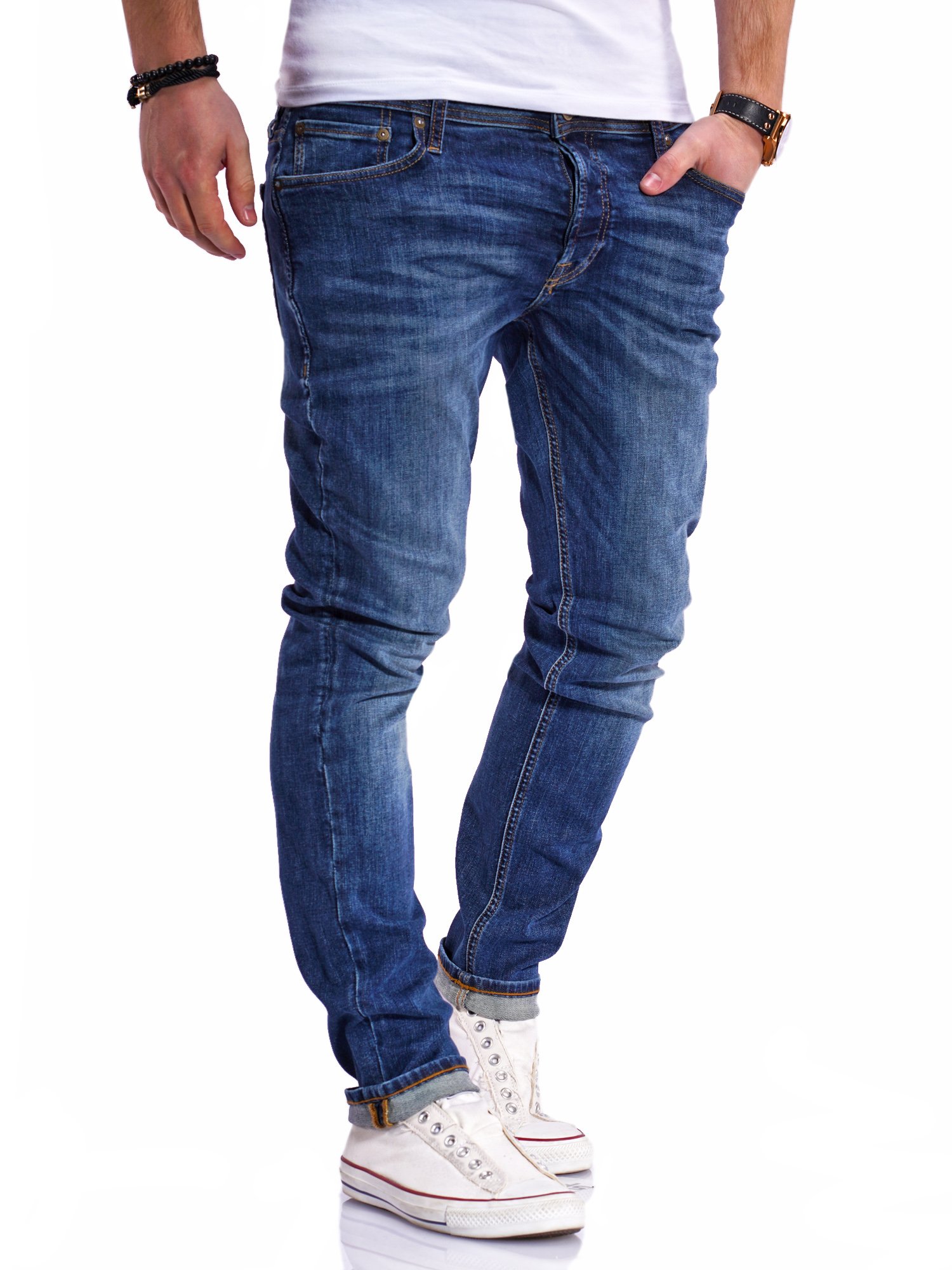 

Джинсы Jack & Jones Slim Fit Dark Blue Denim - темно-синий, Джинсы Jack & Jones Slim Fit Dark Blue Denim 40-32 темно-синий
