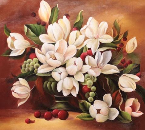 

Алмазная мозаика Цвет магнолий 50x45см DM-053 Полная зашивка. Набор алмазной вышивки