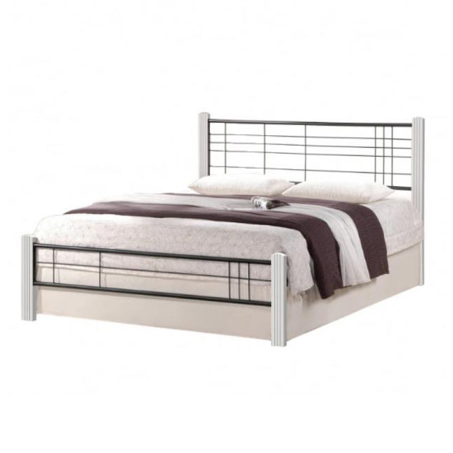 

Кровать двуспальная 160x200 Viera 160 из дерева белый/металл черный Halmar Польша (комплектация без матраса)