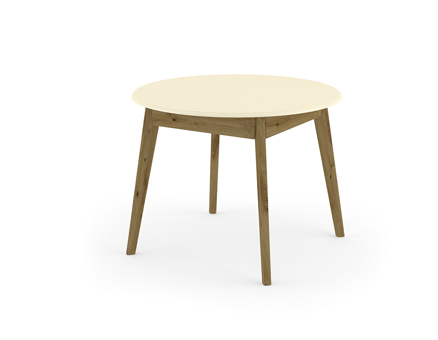 

Стол обеденный круглый деревянный из сосны 110x110x75 MebiGrand цвет Белый/Орех лесной