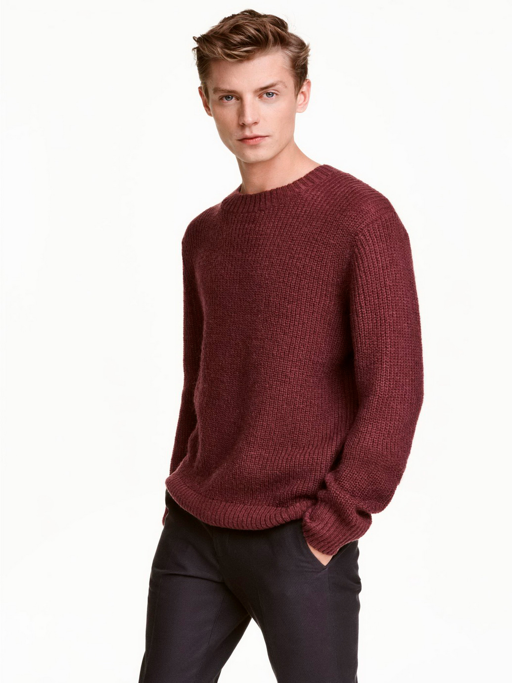 

Джемпер H&M 0392197-4 S Бордовый