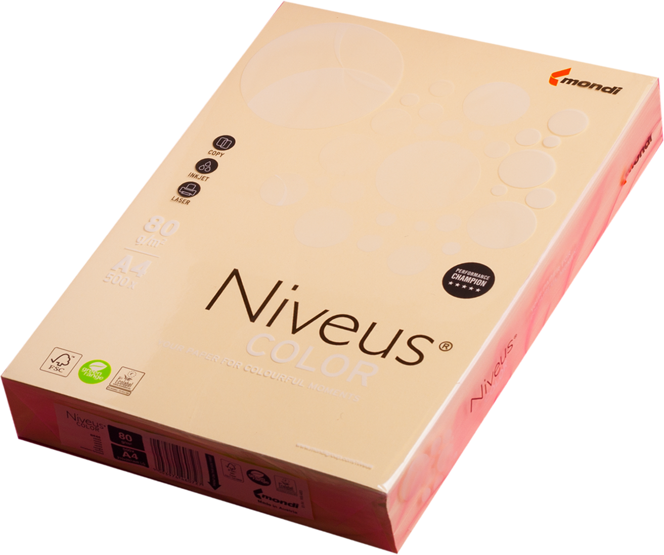

Набор офисной цветной бумаги Niveus Color А4 80 г/м2 Пастель 500 листов Ваниль (A4.80.NVP.BE66.500)