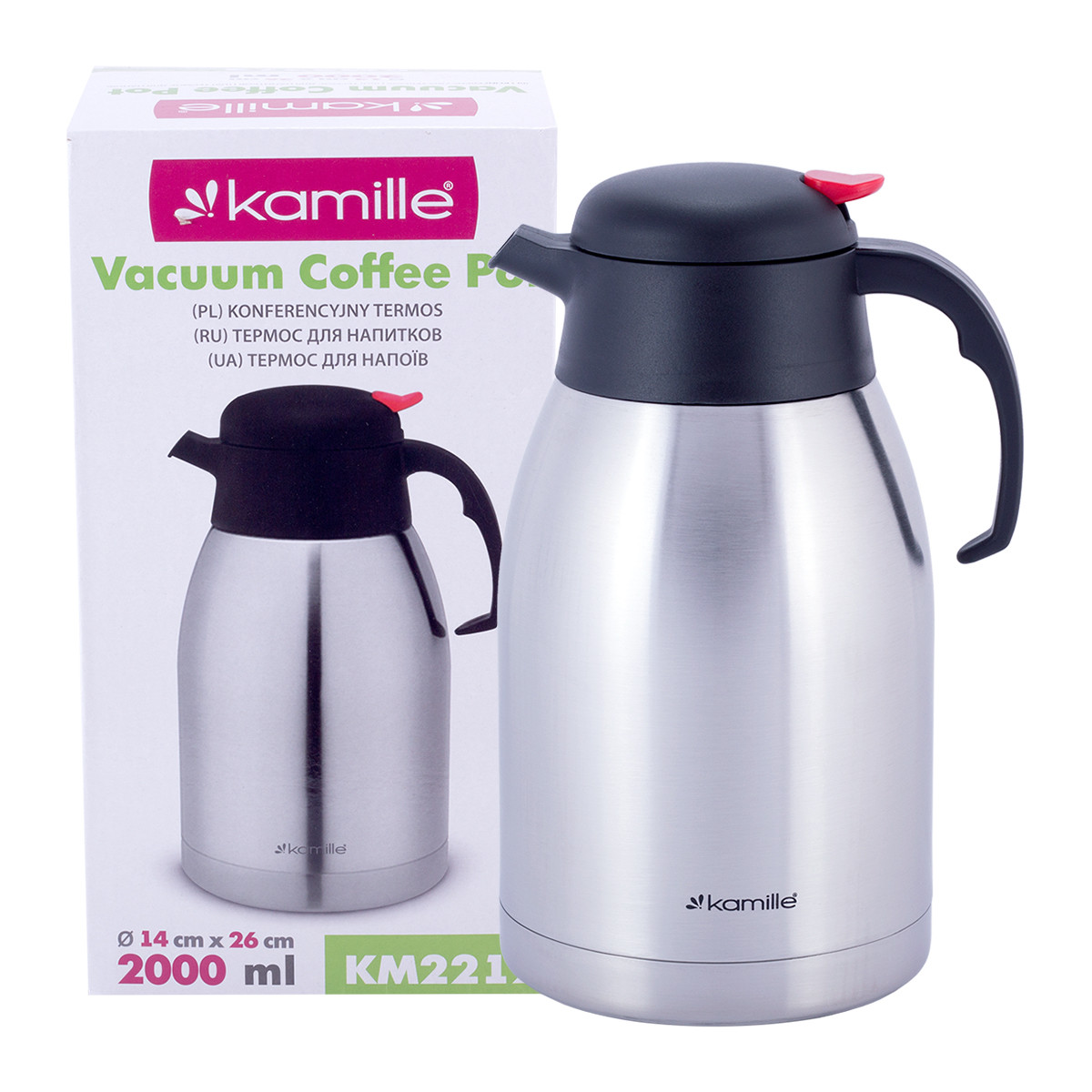 

Термос для чая и кофе Kamille на 2000 мл из нержавеющей стали конференционный