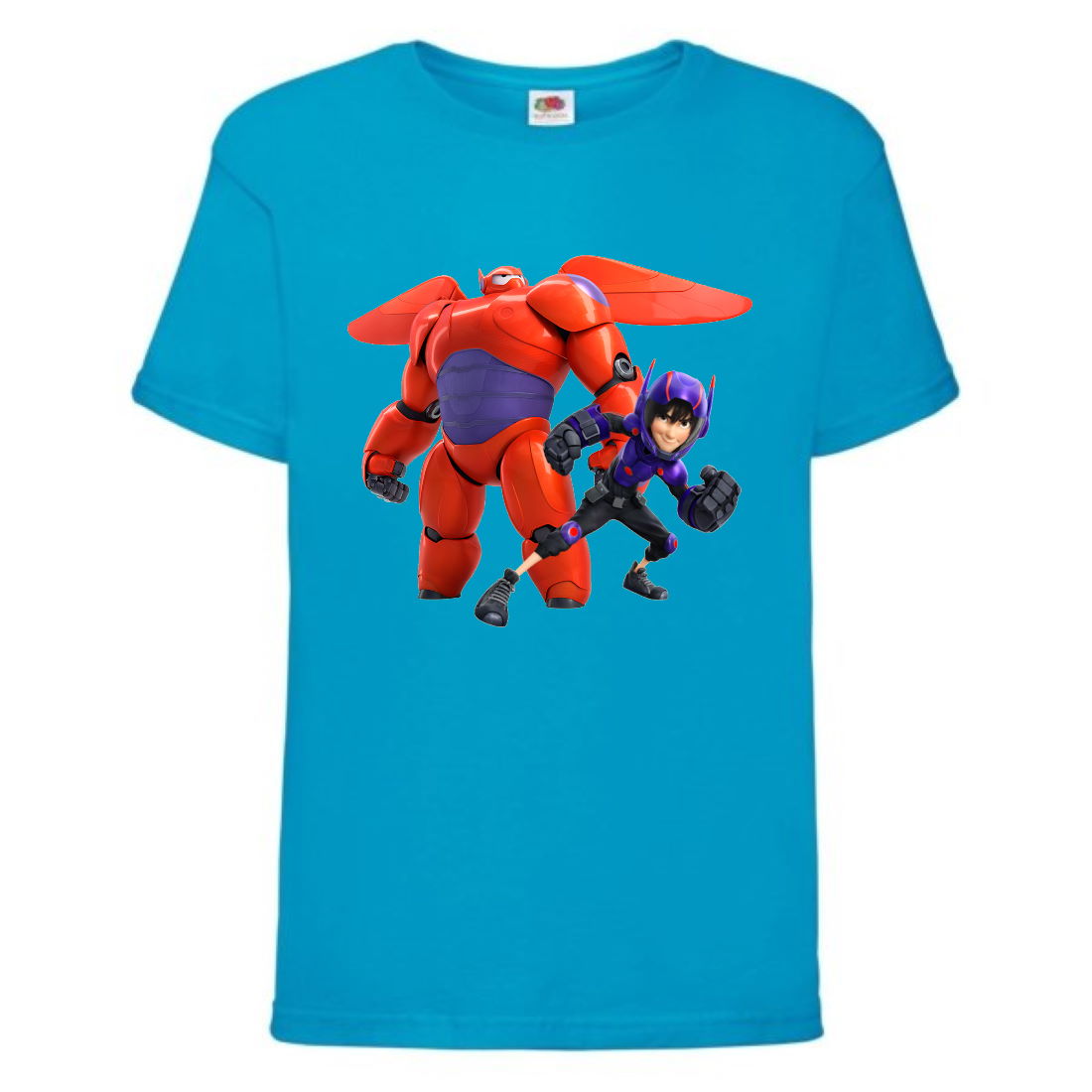 

Футболка детская Город героев Баймакс и герой (Baymax and hero HC blu 1) синяя 164 см