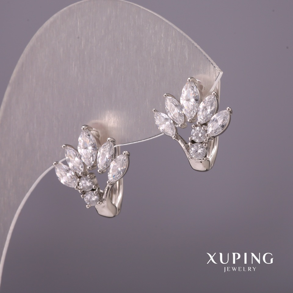 

Серьги Xuping с белыми камнями 12х15мм Родий, ida25489