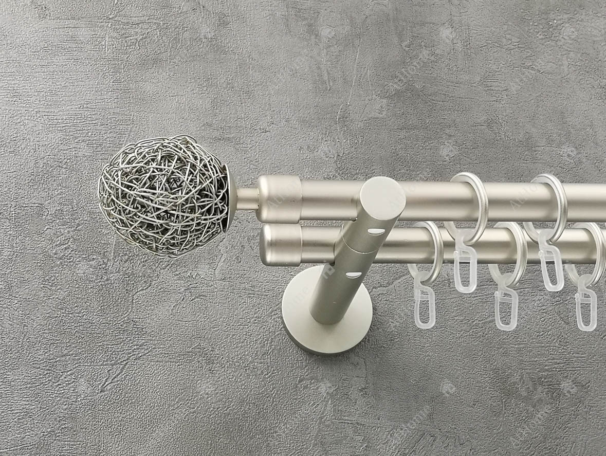 

Карниз Quadrum Лофт 160 см двойной универсальный Сатин 19/19 мм гладкая (кольца с крючками)