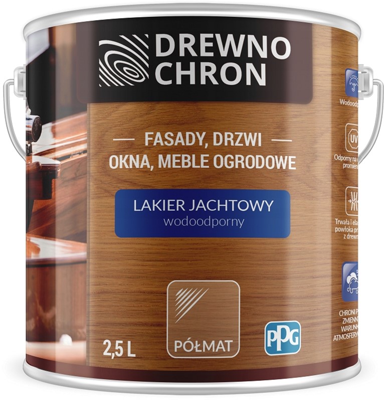 

Лак яхтный Drewnochron полуматовый 2.5 л Бесцветный (DN-355672)