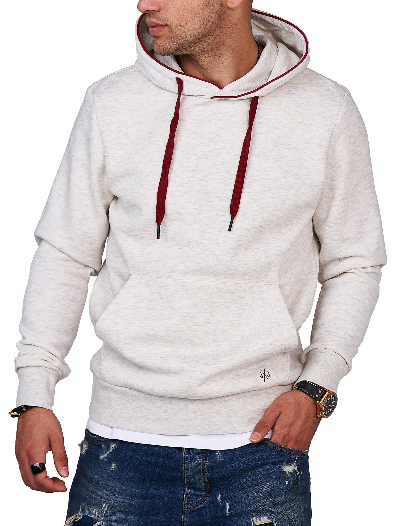 

Худи Jack & Jones White Melange/Brick Red XXL белый