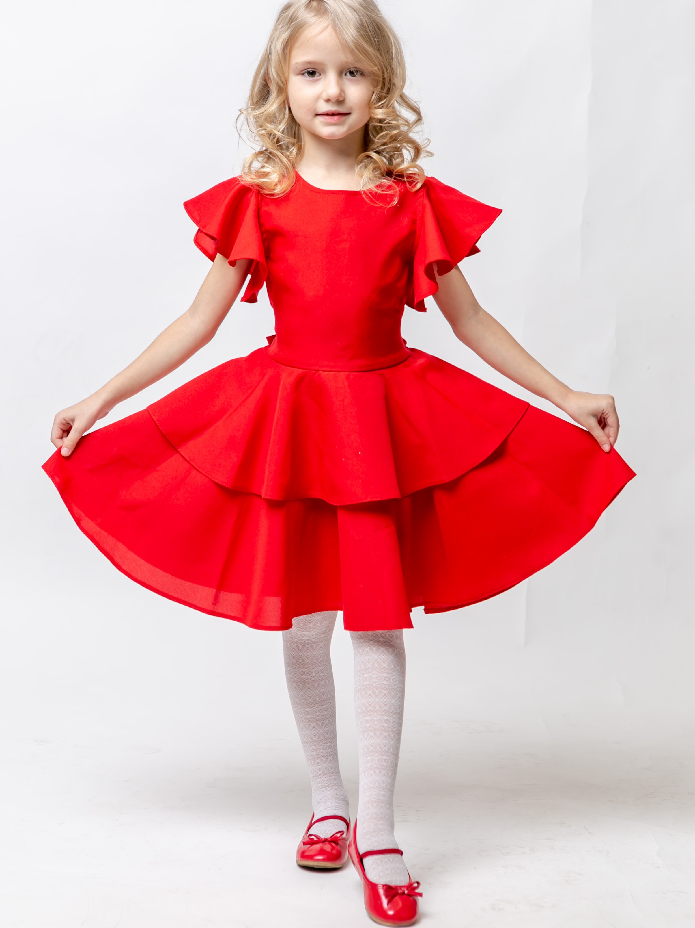 Акция на Дитяче святкове плаття для дівчинки Ласточка 20_2044 134 см Червоне от Rozetka