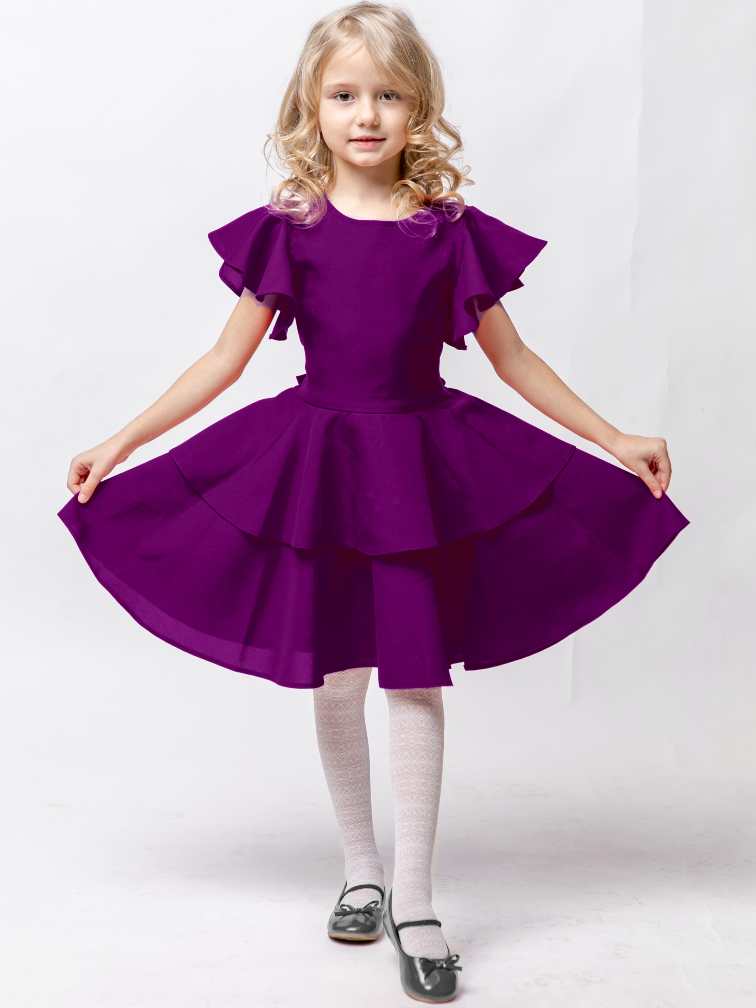 Акція на Дитяче літнє святкове плаття для дівчинки Ласточка 21_3107 116 см Бузкове від Rozetka