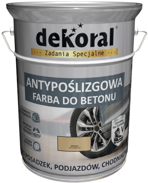 

Краска антискользящая для бетона Dekoral 5 л Серая (DL-211664)