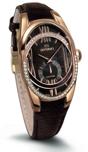 

Женские наручные часы Seculus 1668.2.1064 brown, pvd-r cz stones, brown leather