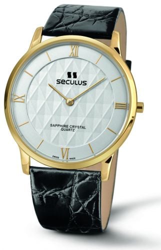 

Мужские наручные часы Seculus 4455.1.106 white, pvd, black leather