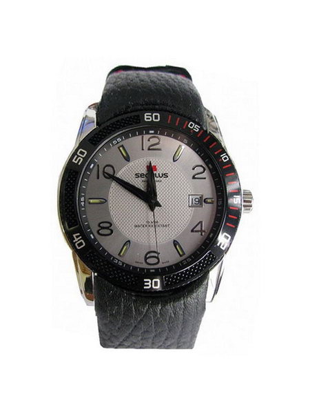 

Мужские наручные часы Seculus 4487.2.715 white, ss tp-b red tracks, black red leather