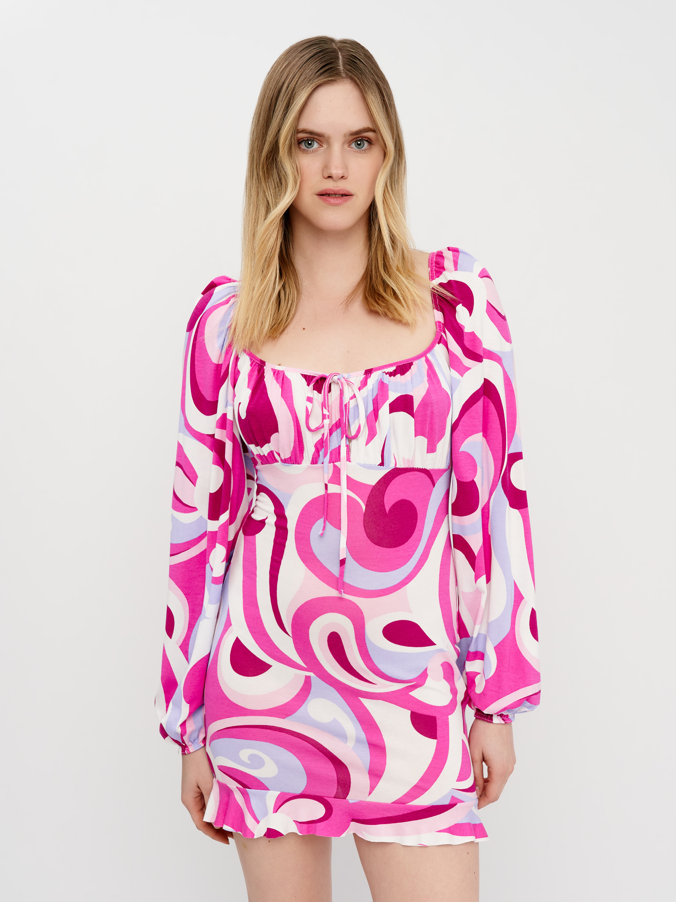 Акція на Плаття коротке жіноче Missguided XAZ335681KMXP 42 Рожеве з біло-блакитним від Rozetka