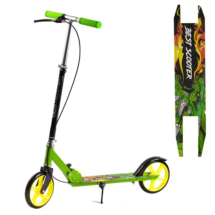 Самокат двухколесный складной Best Scooter 67788 с ручным тормозом ...