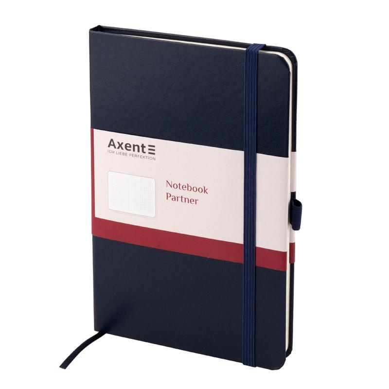 

Записная книга блокнот Axent 125x195мм 96л клетка,тв. обл.,синий Partner 8201-02-A