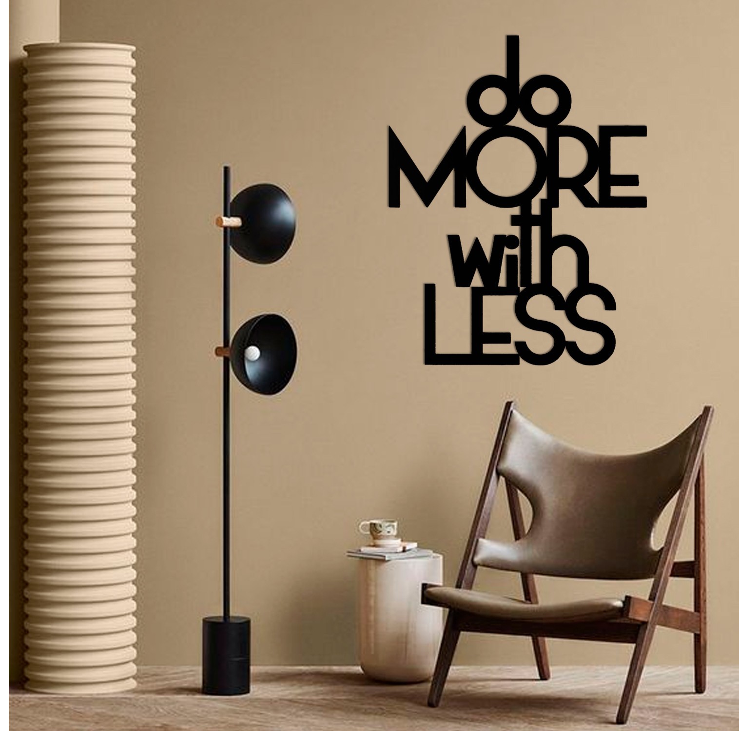 

Картина с дерева на стену Do more with less 120 см 300097