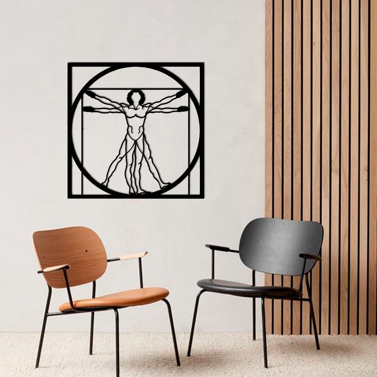 

Картина с дерева на стену Vitruvian man 50 см 300096