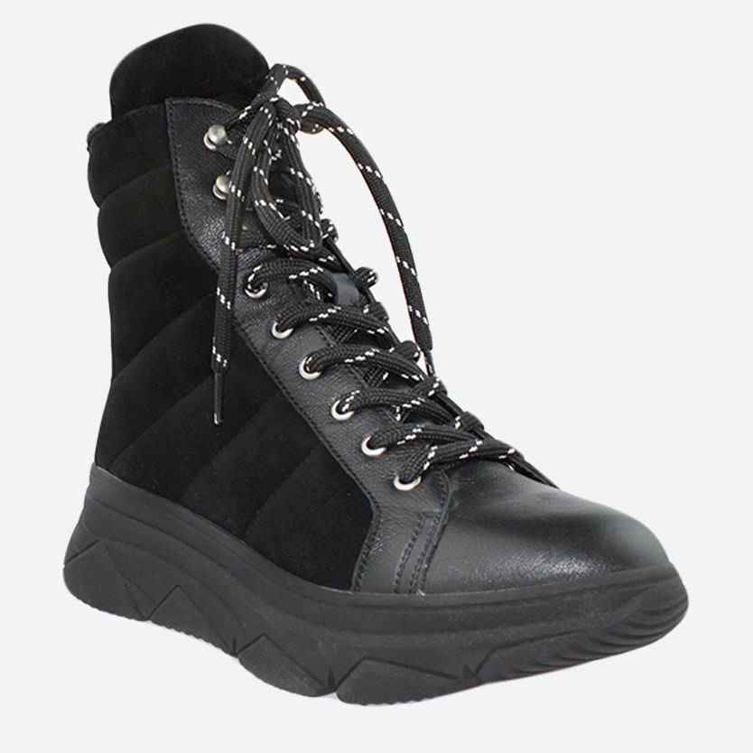 Акція на Жіночі зимові черевики високі Favi RF0546 37 23.5 см Чорні від Rozetka