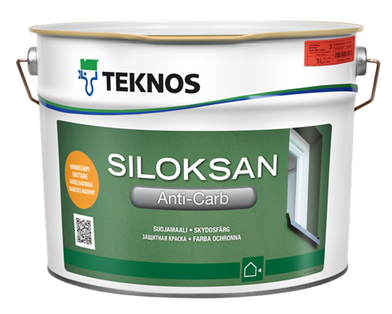 

Краска акрилатная TEKNOS SILOKSAN ANTI-CARB для бетона транспарентная (база 3) 9л