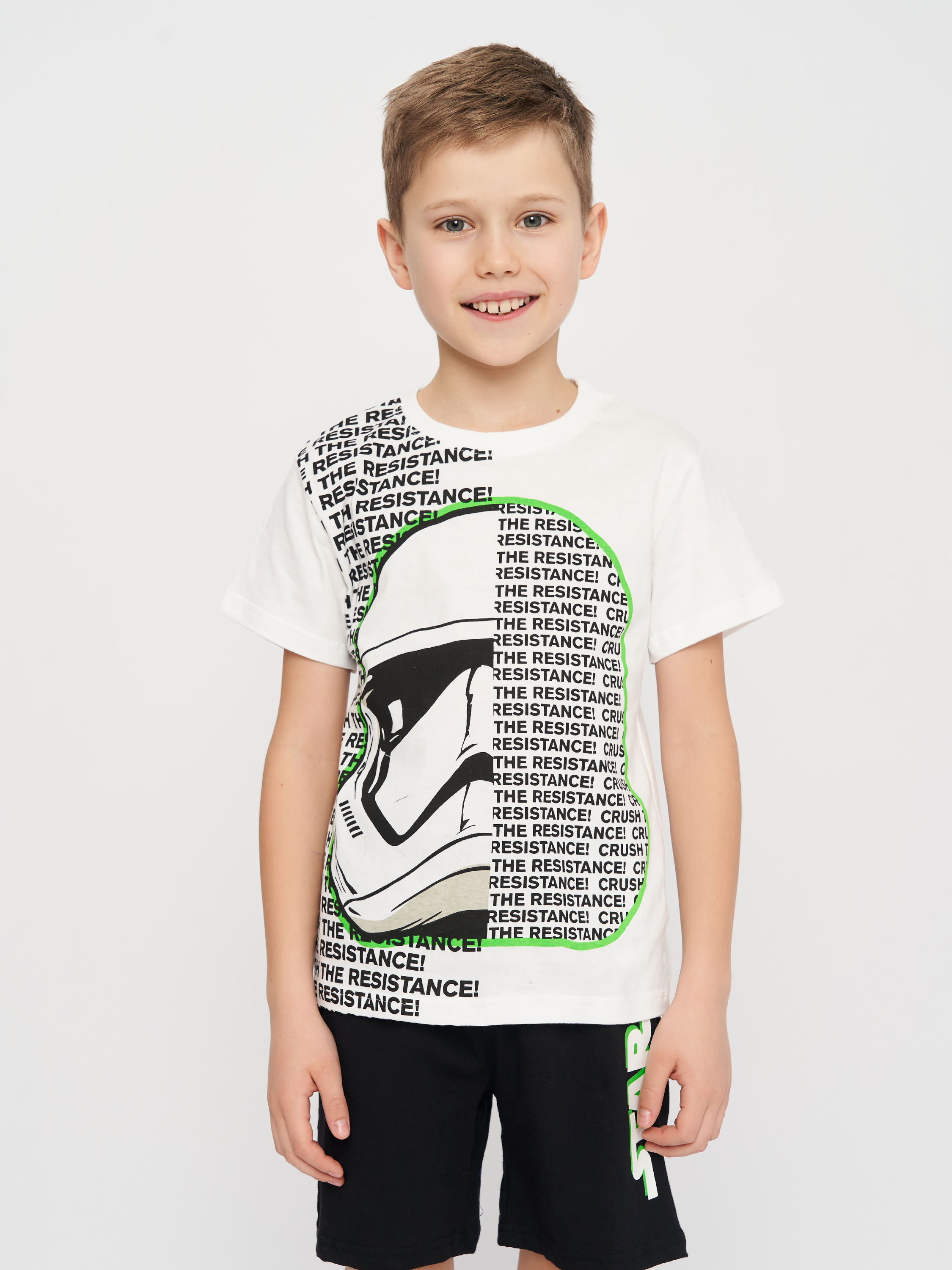 Акція на Комплект (футболка+шорти) дитячий Disney StarWars SW 52 04 9307 134 см Білий/Чорний від Rozetka