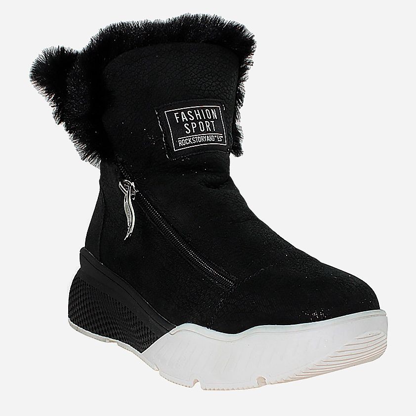 Акція на Жіночі зимові черевики високі Favi RF01160-5 37 23.5 см Чорні від Rozetka