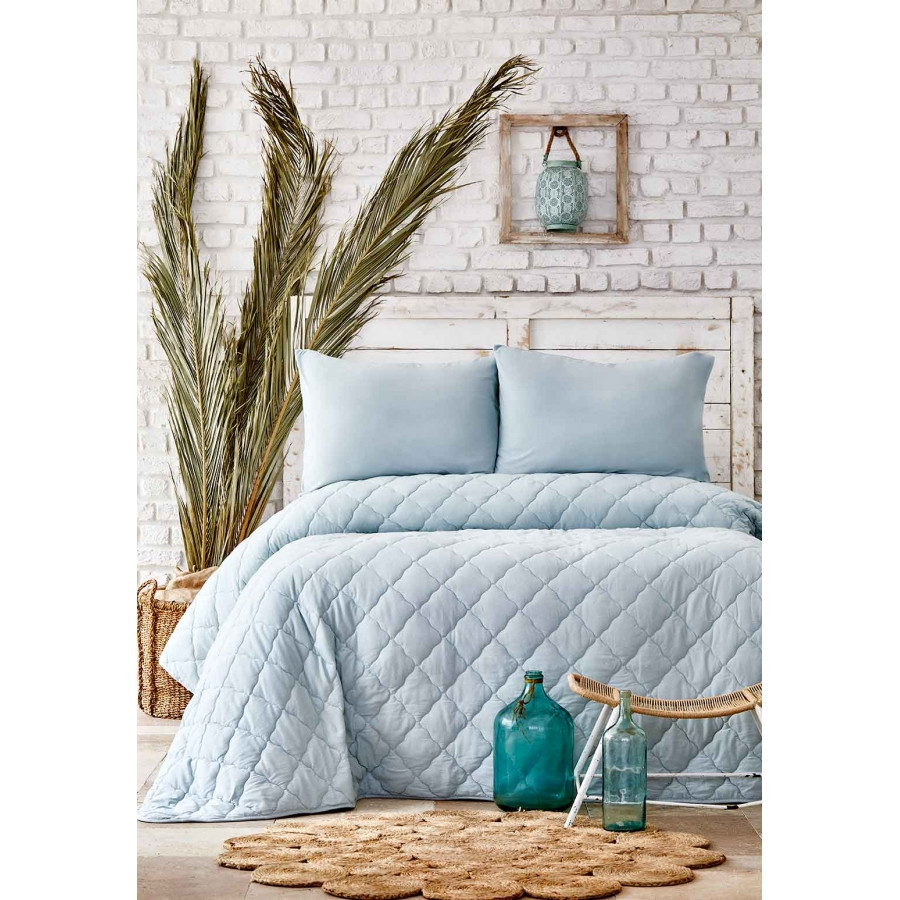 

Набор постельное белье с одеялом Karaca Home - Cloudy mint ментоловый полуторный