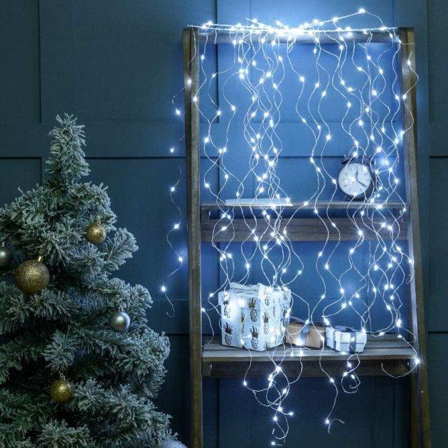 

Гирлянда лучи росы или Конский хвост, 2 м, 200 Led,10 нитей, белая