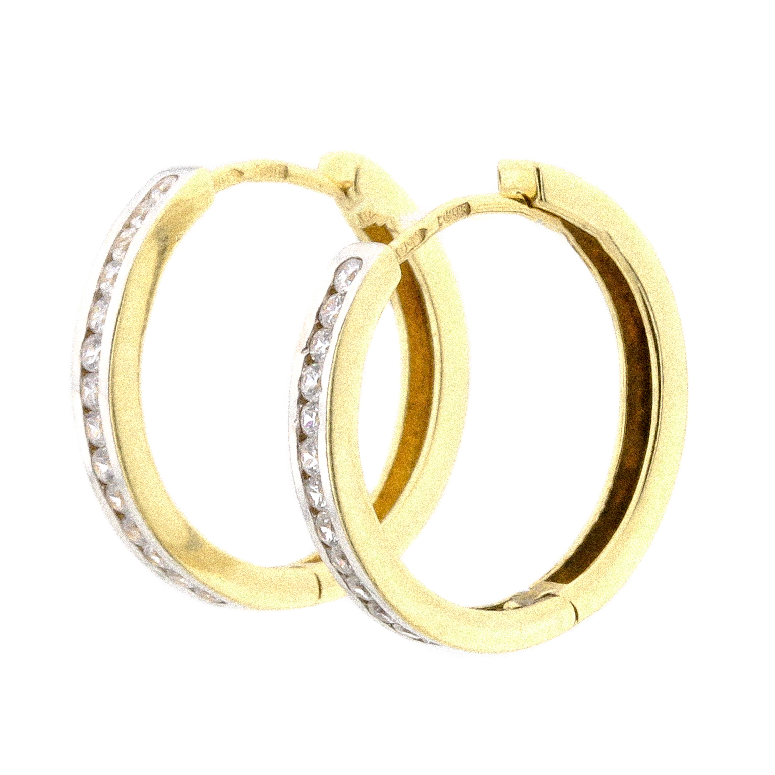 

Золотые серьги-кольца C12550 Диамант
