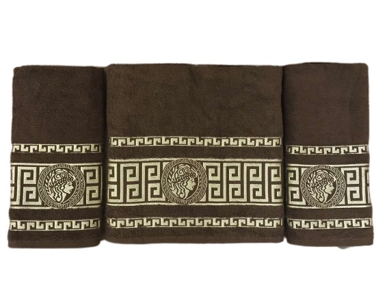 

Набор махровых полотенец Gold Soft Life Версаче 50*90(2) и 70*140 коричневый (ts-02169)