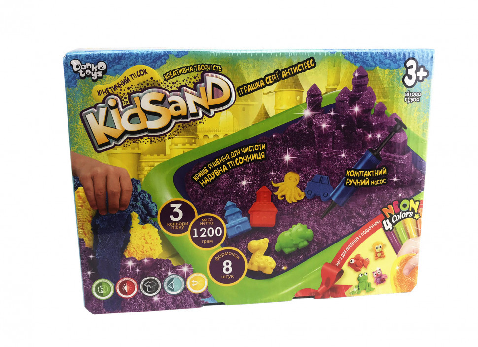 

Кинетический песок с песочницей KіdSand Danko Toys 8096DT Коробка 1200г.