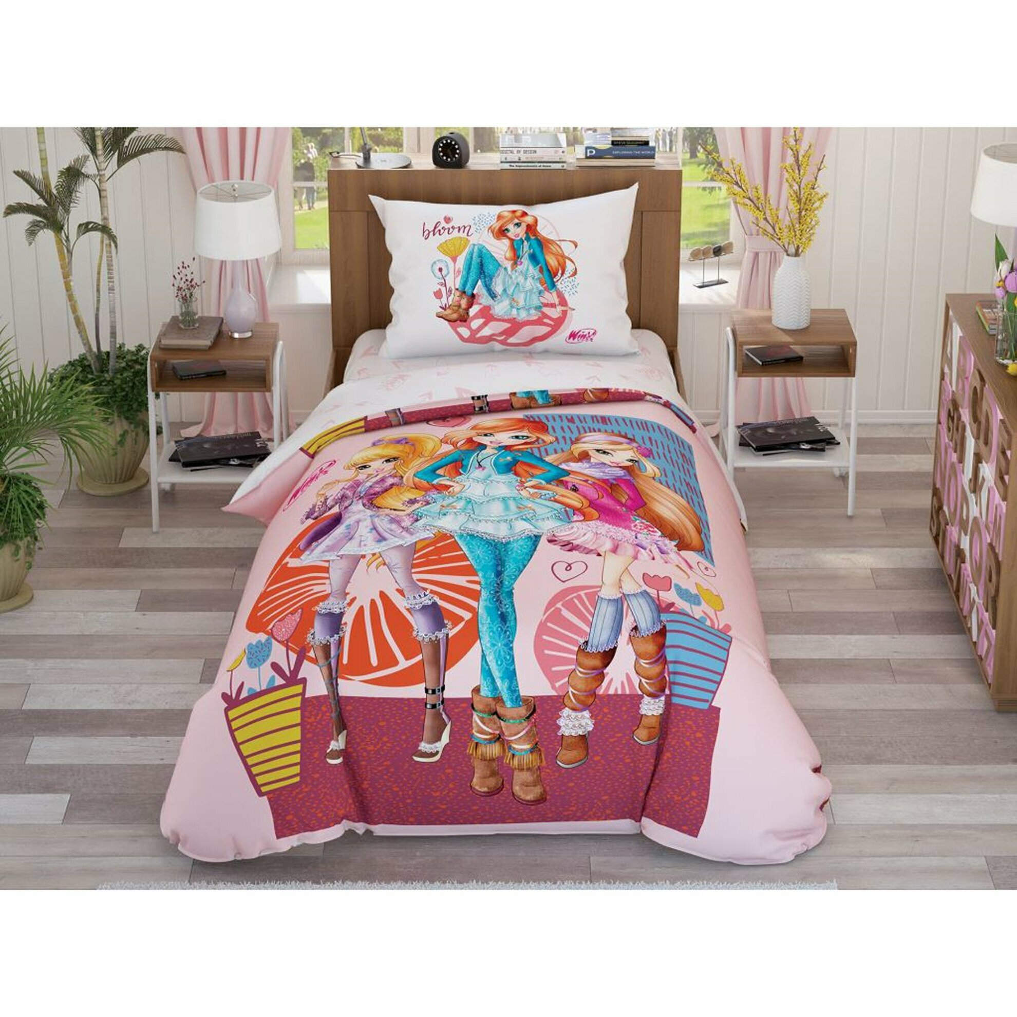 

Комплект постельного белья Tac Disney Winx Flowers подростковое