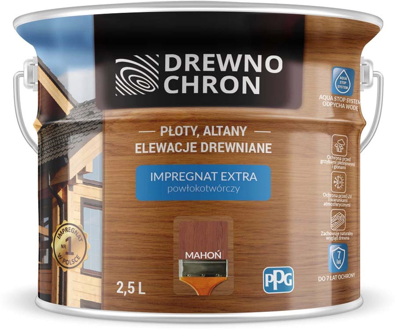 

Плёнкообразующая пропитка Drewnochron Impregnat Extra Махагон 2.5 л (DN-364417)