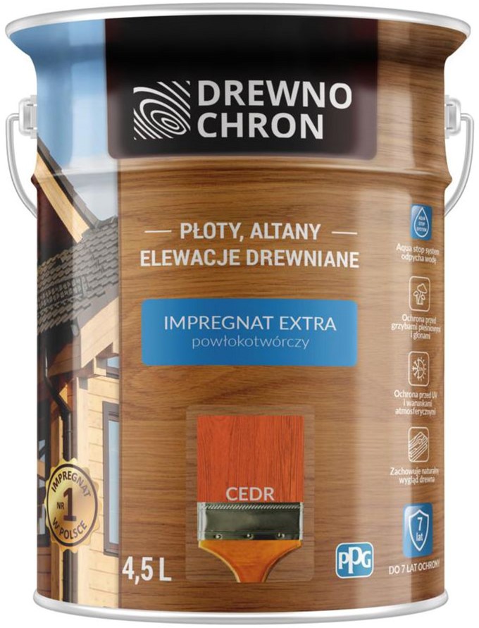 

Плёнкообразующая пропитка Drewnochron Impregnat Extra Кедр 4.5 л (DN-364426)