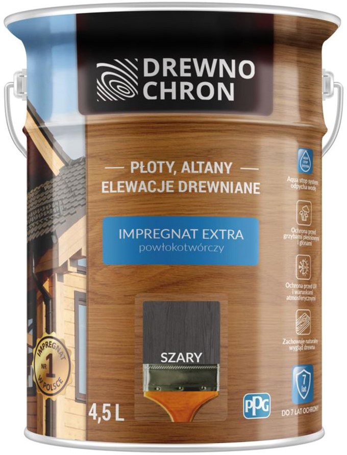 

Плёнкообразующая пропитка Drewnochron Impregnat Extra Серый 4.5 л (DN-366385)