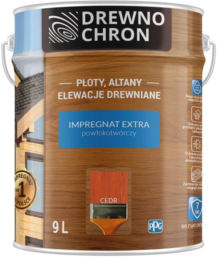 

Плёнкообразующая пропитка Drewnochron Impregnat Extra Кедр 9 л (DN-364454)