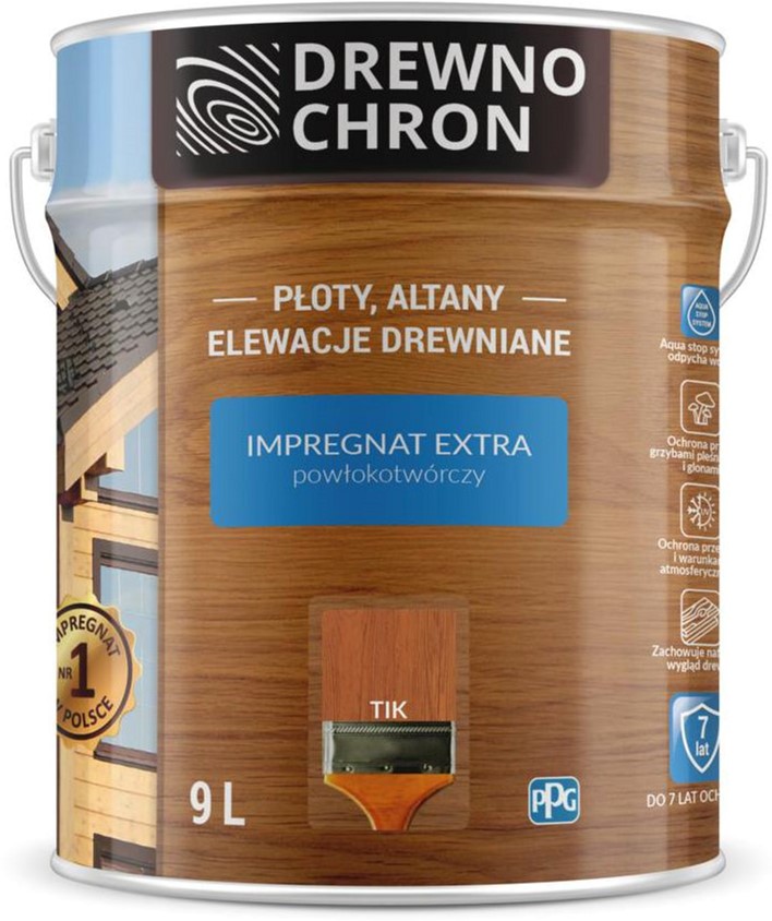 

Плёнкообразующая пропитка Drewnochron Impregnat Extra Тик 9 л (DN-364464)