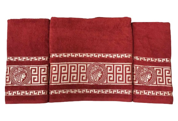 

Набор махровых полотенец Gold Soft Life Версаче 50*90(2) и 70*140 красный (ts-02171)