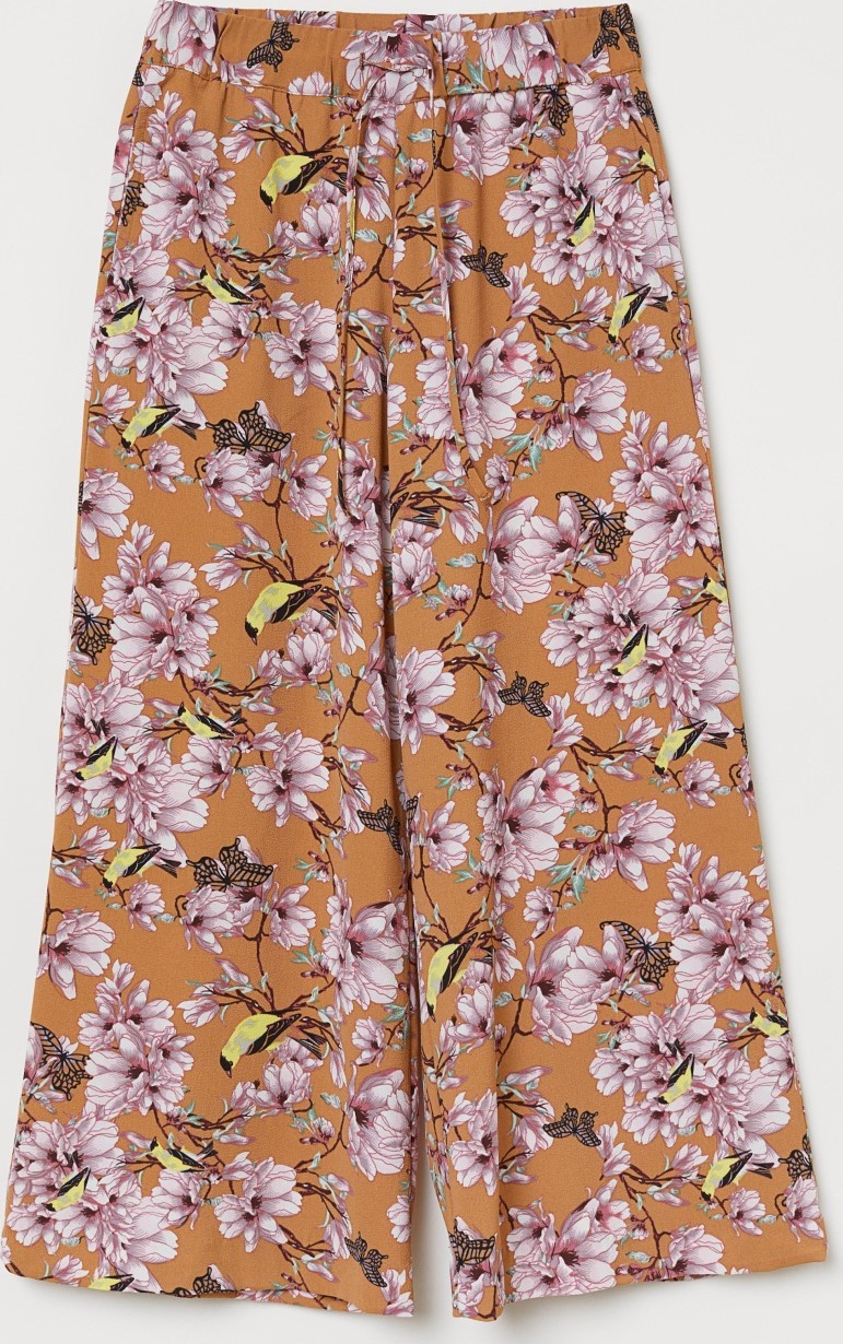 

Брюки H&M 06652948 32 Темно-бежевый/Цветы