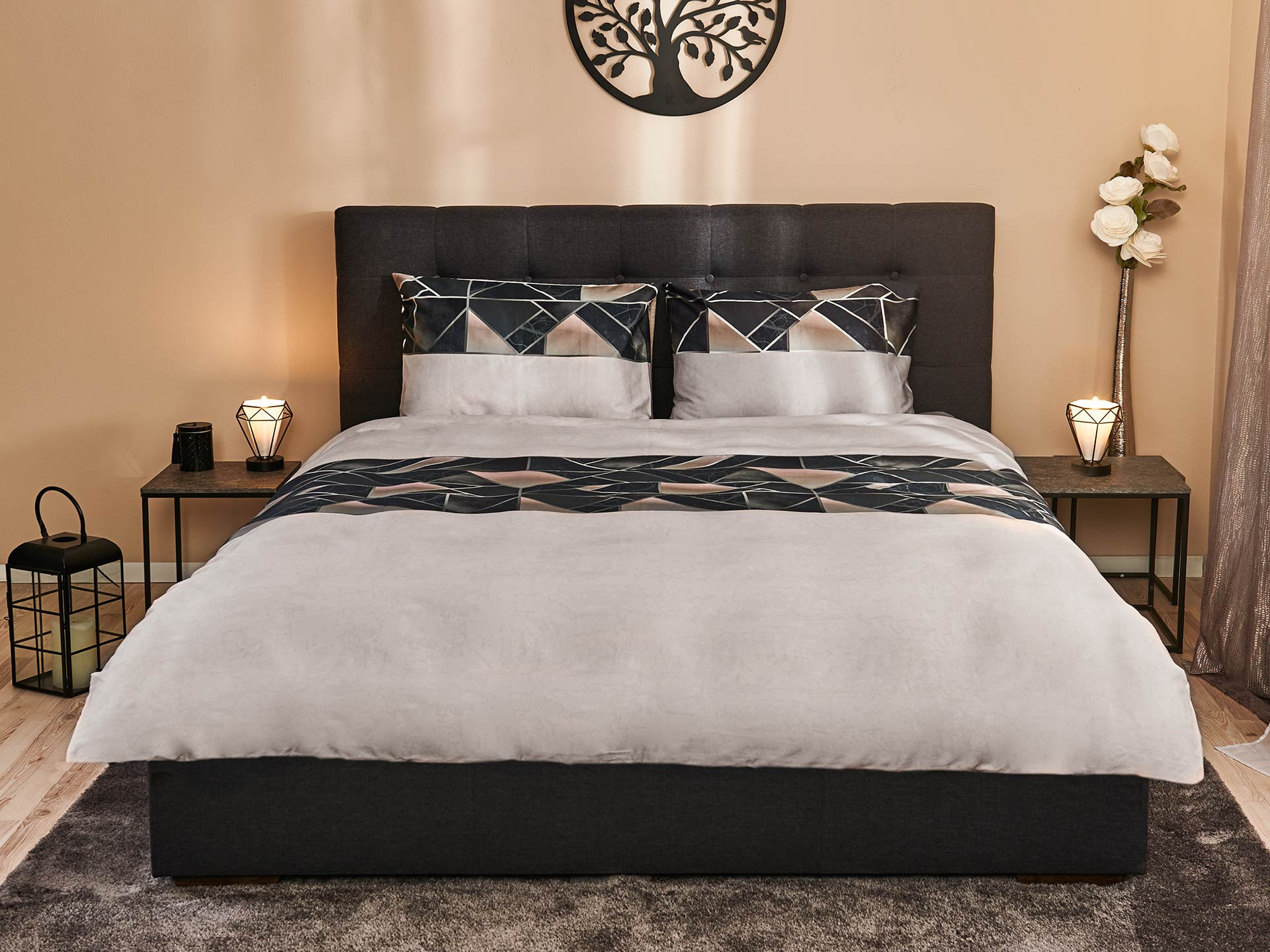 

Комплект постельного белья Black Diamond Premium Dormeo Серый 200х200 см