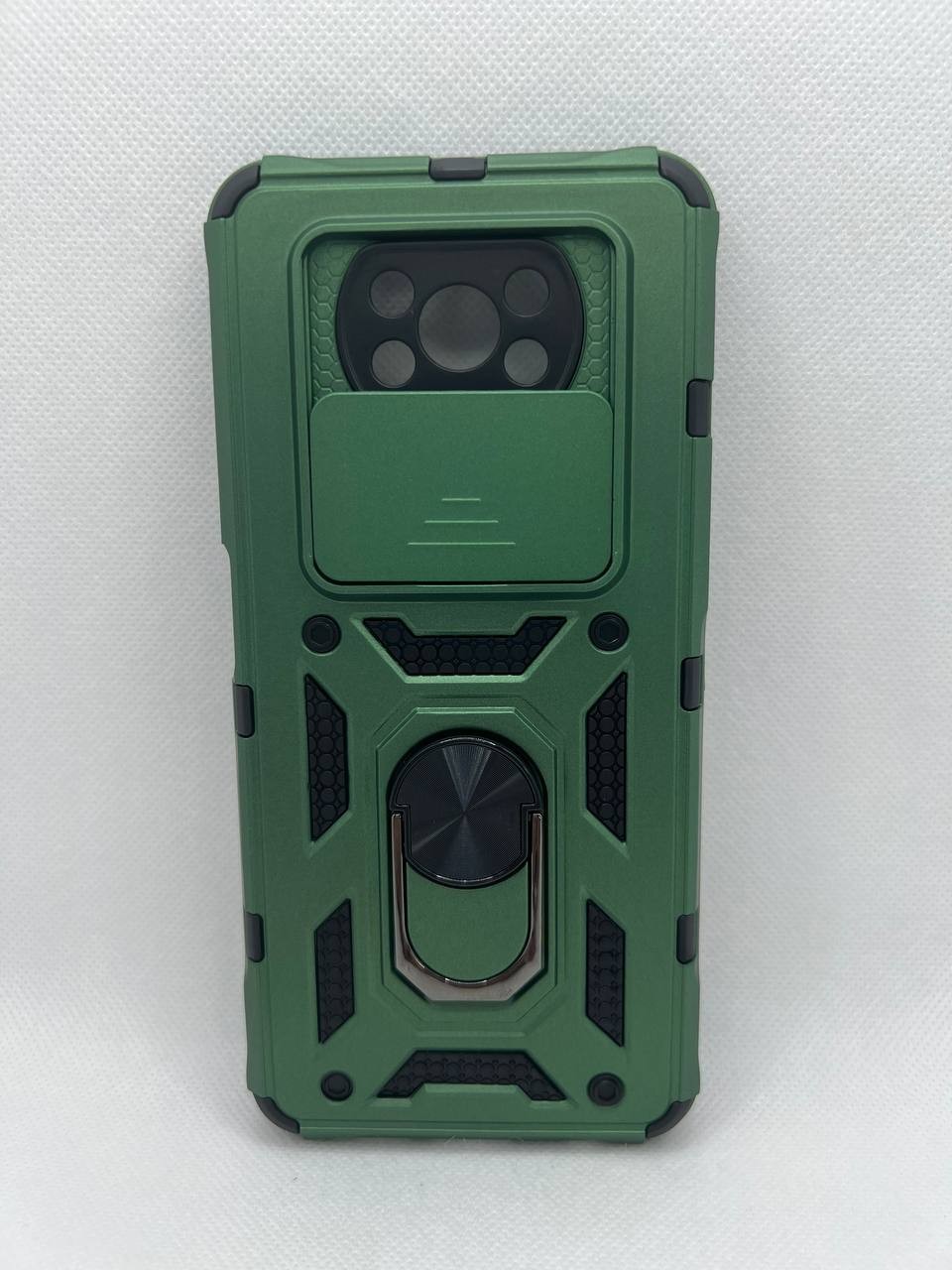 Противоударный чехол Defense Ring для Xiaomi Poco X3 с кольцом Зелёный ...