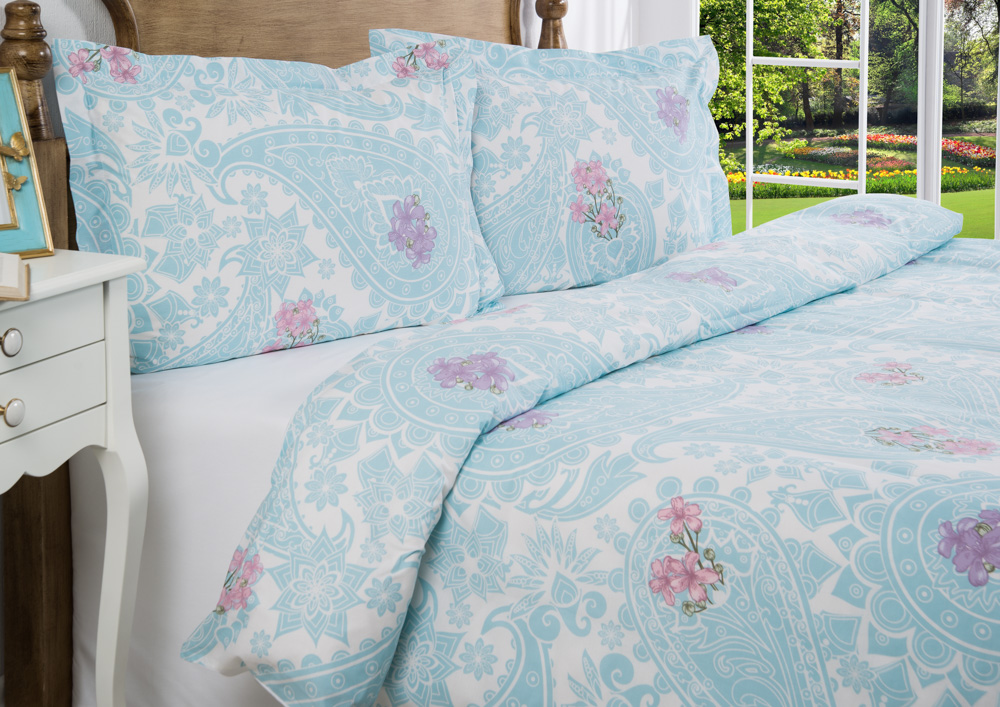 

Постельное белье Home Sweet Home Arlina Blue Евро Ранфорс (0841) (0841)
