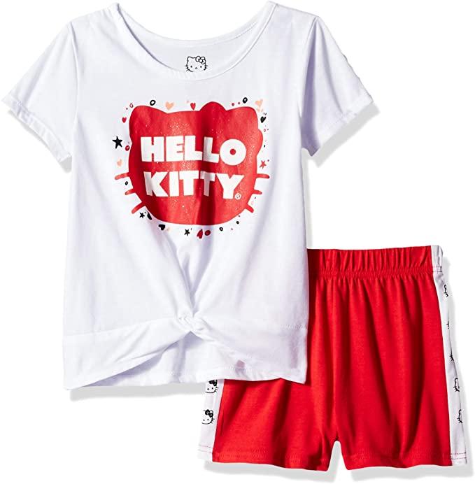 

Літній комплект Hello Kitty Girls' Short Set with Embellished Fashion Top, Вік - 3 р (B074P5HNSC)