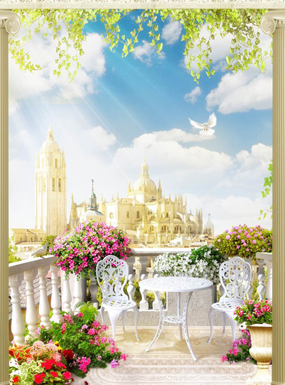 

Фотообои флизелиновые DeCors Терраса с колоннами 200x270 см 2 сегмента (111002ф)